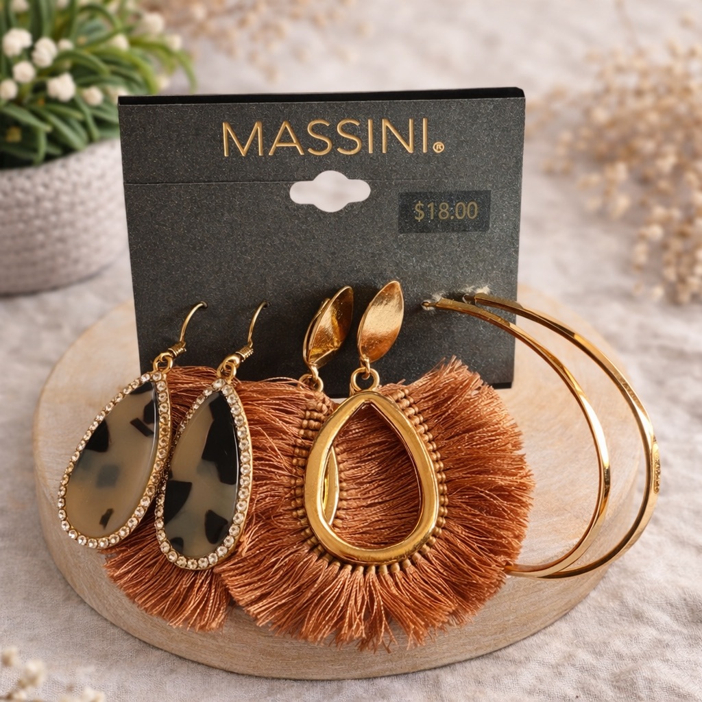 Massini Statement Earrings Bundle 3 Pairs Nwt 12$